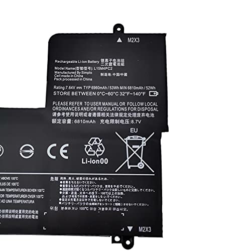 Fully. New L15M4PC2 L15L4PC2 Replacement Laptop Battery Compatible with Lenovo Yoga 710-14ISK 710-14IKB 710-15IKB 710-15ISK Yoga 710-11 Series 5B10K90778 5B10K90802-7.64V 53Wh