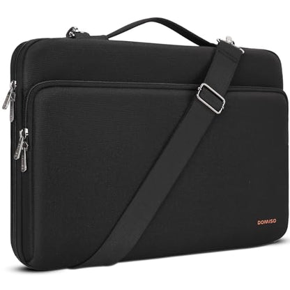 DOMISO 17 inch Laptop Sleeve Protective Case Cover Compatible with 17-17.3 inch HP Dell ASUS Lenovo Chromebook,Waterproof Computer Cases Bag with Shoulder Strap,Black - color: Black, size: 17-17.3 inch