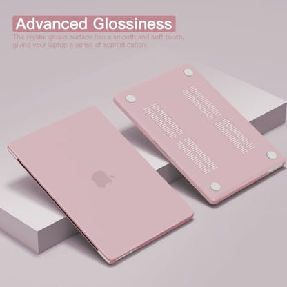 CISSOOK Compatible with MacBook Air 13 inch Case A3449 A3240 A3113 A2681 | 2026 2025 2024 2023 2022, 5in1 Set Hard Shell Case Keyboard Cover for MacBook Air 13.6 inch M2 M3 M4 M5, Baby Pink - color: Air13.6inch-Baby Pink