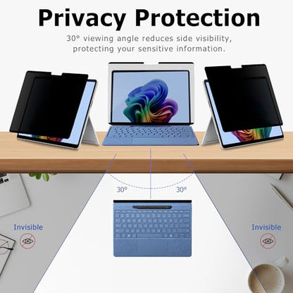 Megoo Privacy Screen Protector for Surface Laptop 6/5/4/3/2/1 13.5 Inch, Anti-Spy, Anti-Glare, Blue Light & UV Blocking, Magnetic Nano Technology, Removable Design - size: Laptop 6/5/4/3/2/1 13.5"