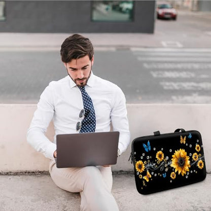 14" 15" Laptop Handle Bag Computer Bag,14.2" 15.4 inch Pouch Holder Notebook Sleeve Cover Compatible for Dell,Lenovo,Toshiba HP, Asus Notebook Messenger Briefcase-A river of flowers - color: A River of Flowers
