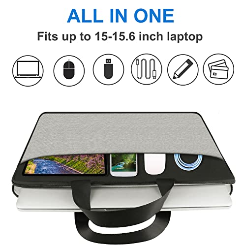 Laptop sleeve 15.6 inch, Laptop Case, laptop bag, Durable Shockproof Protective Computer Cover Carrying Bag Briefcase for 15" 15.6" HP Asus Acer Dell Lenovo Laptop Notebook Ultrabook, (Black/Grey) - color: Black/Grey, size: 15.6 inch