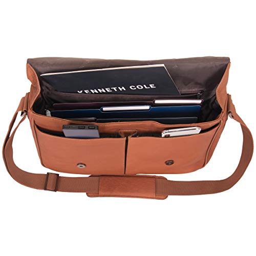 Kenneth Cole REACTION Colombian Leather Slim Single Compartment - color: Cognac