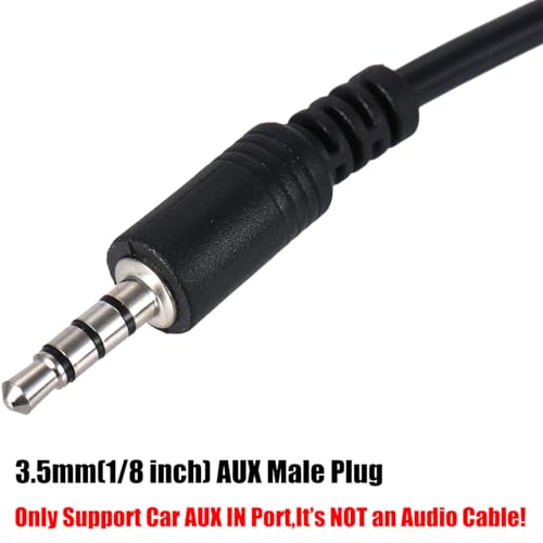 3.5mm (1/8 inch) AUX Audio Plug Male to USB 2.0 Female OTG Adapter Converter Cable for Playing Music with U-Disk in Your Car
