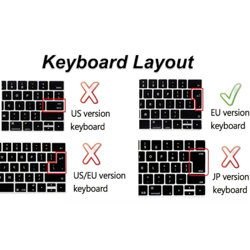 HRH Keyboard Cover Skin EU for MacBook Air 13”15"(M5-M2)&Pro 14”16"(M5-M1) | Persian,Black,2026-2021,A3426 A3427 A3434 A2992,Neo 13" A18, Precise Fit, Dust Proof, Waterproof,Durable,Keyboard Accessories - color: Persian