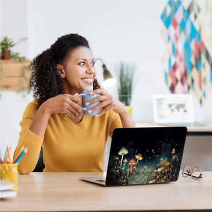 Universal Laptop Skin, DIY Cut-to-Fit Vinyl Cover Compatible with HP, Dell, Lenovo, Mac (13.3" to 15.6"), Anti-Scratch, No Residue & Bubble-Free Protective Decal Sticker, Glowing Mushroom Forest - color: Glowing Mushroom Forest