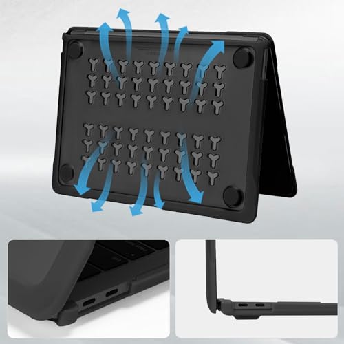 MOSISO Compatible with MacBook Air 13 inch Case M1 2018-2021, Black | Reduces-Fingerprints with Soft TPU Bumper Shell&Keyboard Cover for MacBook Air 13.3 M1, 2021 2020 2019 2018 A2337 A2179 A1932 - color: Black