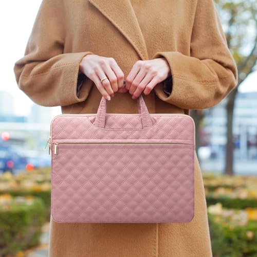 Laptop Sleeve Case Bag 15.6 Inch Polyester Lightweight with Handle Compatible with 16 inch MacBook Pro M1 M2 Pro/Max 15.6 inch Acer ASUS Dell HP Thinkpad Chromebook Gaming Laptop, Pink - color: Pink, size: 15.6"-16"