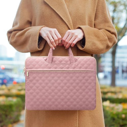 Laptop Sleeve Case Bag 15.6 Inch Polyester Lightweight with Handle Compatible with 16 inch MacBook Pro M1 M2 Pro/Max 15.6 inch Acer ASUS Dell HP Thinkpad Chromebook Gaming Laptop, Pink - color: Pink, size: 15.6"-16"