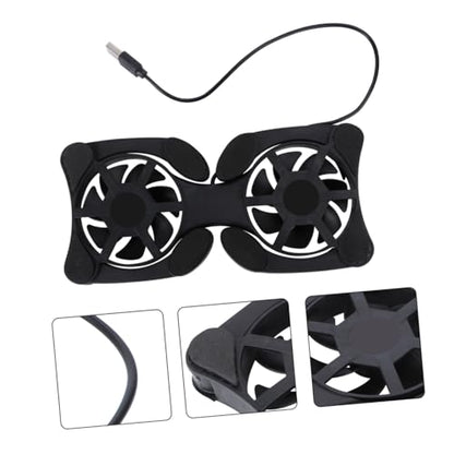 Balacoo Portable Foldable Laptop Cooling Pad with Dual USB Fans Compact Design for Efficient Heat Dissipation and Slip-Resistant Protection for Notebook Use