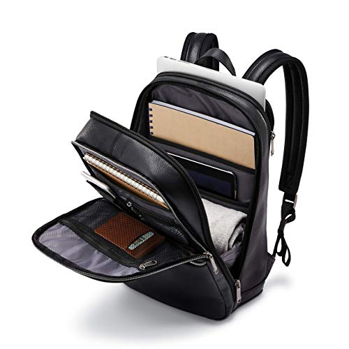 Samsonite Classic Leather Slim Backpack - color: Black