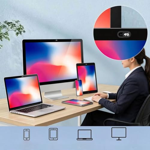 6 Pack Ultra Thin Sliding Laptop Webcam Cover Privacy Protector | Light privacy shield fits laptops, tablets and cell phones for daily anti-peep security protection