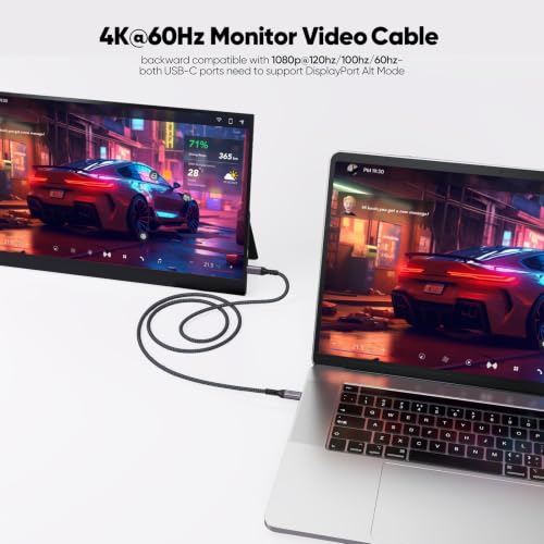 USB C 3.2 Gen 2 Cable 10ft Long, 4K@60Hz Video Monitor Display 10Gbps High Speed Data Transfer 100W Fast Charging Cord for PS5 Xbox Steam Deck iPhone 17 Galaxy S26 Laptop Monitor