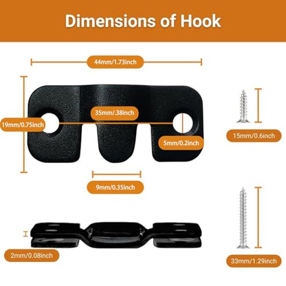 16Pcs Stainless Steel Interlock Hanging Buckle, Flush Concealed Mount Brackets, Z Clip Bracket for Picture Display Art Gallery (S2, Black) - color: Black, size: Small With Screws