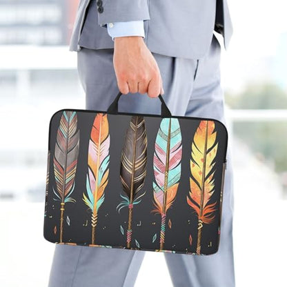 14 inch Laptop Sleeve with Handle Shockproof Laptop Bag Waterproof Computer Cover Bag Feather Arrows Briefcase