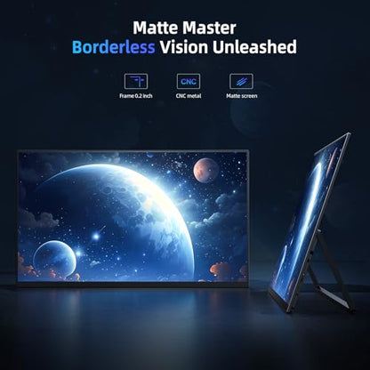 EVICIV Portable Monitor 18.5” 120Hz, 125% sRGB FreeSync 1ms Gaming Monitor | 350Nits | USB-C & MINI HDMI | VESA & Stand | Large Travel External Second Screen for Laptop, Computer, Game Consoles - size: 18.5 Inches