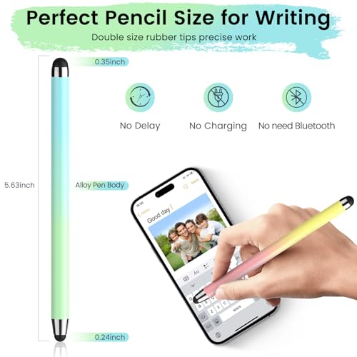 Stylus Pen for Touchscreen 10 Pack, 2 in 1 Universal Stylus High Precision Sensitivity, Stylus Pen for ipad, iPhone, Android, Galaxy Microsoft,Chromebook Tablet All Capacitive Touch Screens - color: Gradient Colors-10pack
