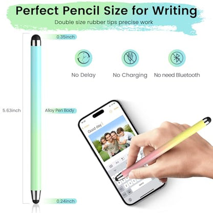 Stylus Pen for Touchscreen 10 Pack, 2 in 1 Universal Stylus High Precision Sensitivity, Stylus Pen for ipad, iPhone, Android, Galaxy Microsoft,Chromebook Tablet All Capacitive Touch Screens - color: Gradient Colors-10pack