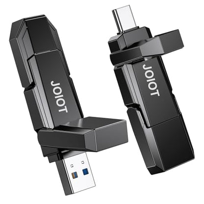 JOIOT USB C Flash Drive 256GB Up to 450MB/s Dual Type-C & USB-A USB 3.2 Solid State Drive USB-C Thumb Drive Compatible with iPhone 15/16/17 Series Smartphone Tablet Laptop Car Smart TV Game Console - size: 256GB (USB 3.2), style: 1 Pack