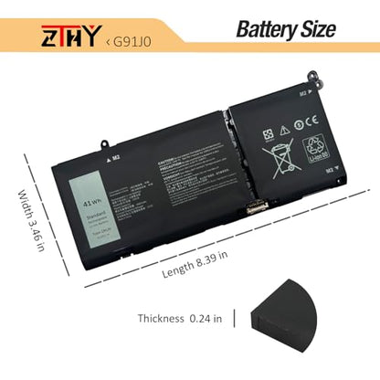41Wh G91J0 Battery Replacement for Dell Inspiron 3510 3511 3515 3521 3525 | 3530 3535 5320 5310 5330 5410 5435 5415 5418 5515 5430 5435 7415 7420 2-in-1 Latitude 3320 3330 3420 3520 Vostro 3435 3-Cell - size: 7.95*3.46*0.24 inch G91J0