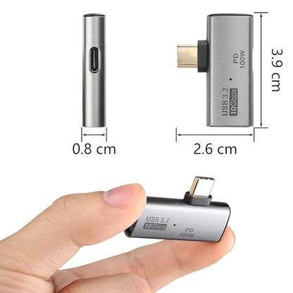 SinLoon USB C to USB 3.2 10Gbps Type C to USB A Female OTG Adapter and 100W PD Power Supply Adapter for Laptop Tablet Phone - Grey