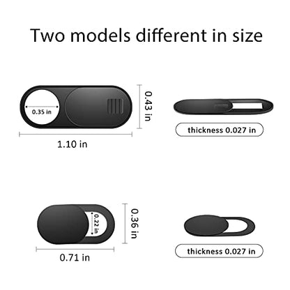 ZUCUCUC Webcam Cover Slide, 14 Pack Webcam Cover, Ultra-Thin Camera Cover for Laptop, Desktop, PC, MacBook, iPad, Tablet, iPhone, Cell Phone, Laptop Camera Cover Slide to Protect Your Privacy(Black) - color: Black (Small 8 Pcs+Large 6 Pcs)