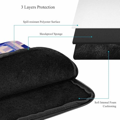 Laptop Sleeve Bag 15.4 15.6 Inch,Greece Island Painting Aegean Sea Coast Ocean Protective Polyester Computer Cases Laptop Cover Briefcase Bag Tablet Travel Cover - color: LPS-021
