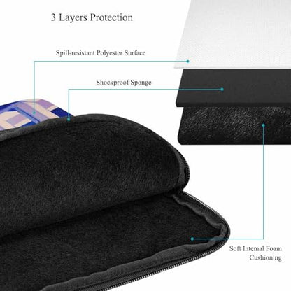 Laptop Sleeve Bag 15.4 15.6 Inch,Greece Island Painting Aegean Sea Coast Ocean Protective Polyester Computer Cases Laptop Cover Briefcase Bag Tablet Travel Cover - color: LPS-021
