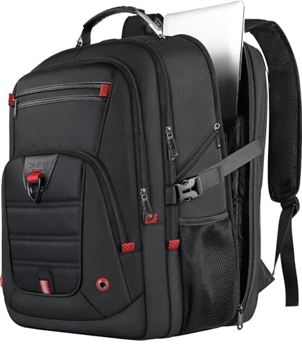 Z-MGKISS Extra Large Backpack for Men, Gaming Laptop Travel Bag Fits 18.4-19" Laptops, Long-Term Durability TSA Flight-Approved Backpack, Anti-Theft Gym College Business Work Mens Daypack, Black - color: Black, size: 18.4 Inch (22''x15''x12'')