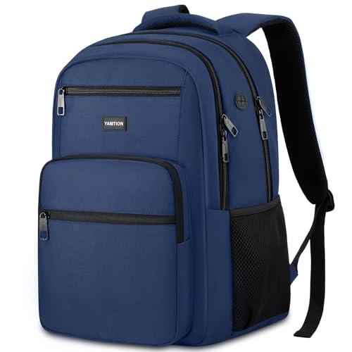 YAMTION Laptop Backpack for Men, Black Backpack, School Backpack for Boys and Girls, Bookbag, Work Backpack (Blue, 17.3 inch) - color: Blue, size: 17.3 inch