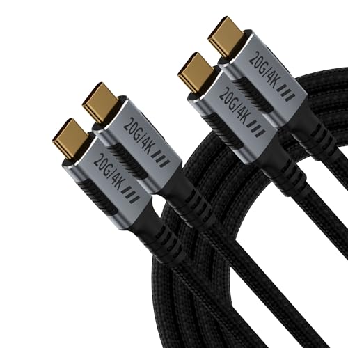 USB C 3.2 Cable 3.3FT 2Pack Compatible with Thunderbolt 3 Cable,USB C Data Transfer 20Gbps,Type C to Type C 240W Fast Charging,USBC 4K@120Hz Video Output for Monitor,Display,SSD,Docking,Hub. - size: 3.3FT+3.3FT