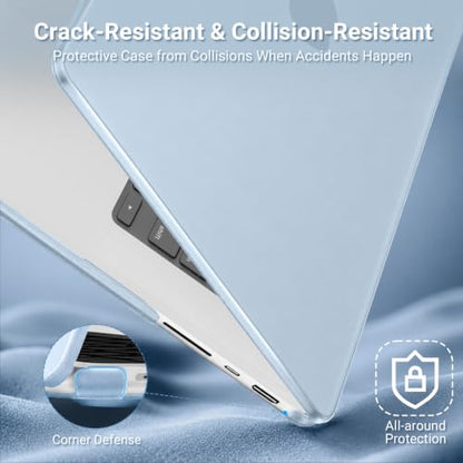 MOSISO Compatible with MacBook Pro 14 inch Case M5 M4 M3 M2 M1 2026-2021 | Ultra-Thin Seamlessly Closes Crack-Resistant Protective Hard Matte Shell&Keyboard Cover, Sky Blue Clear - color: Sky Blue Clear