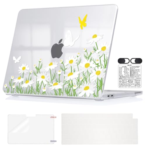 Daisy Floral Protective Case for 2026 MacBook Neo 13" A18 Pro A3404 | Cheerful Daisy Print on Clear Hard Shell. 5-in-1 Accessories Kit. Perfect for Students, Office & Travel. Not for Air /Pro 13" - color: Cute Daisy Floral