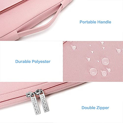 MOSISO 360 Protective Laptop Sleeve 16 inch, 15-15.6 inch Laptop Case,Pink | Compatible with MacBook Pro 16 M5 M4 M3 M2 M1, HP Dell ASUS Acer Toshiba Lenovo,Horizontal Bag with Belt&Right Pocket