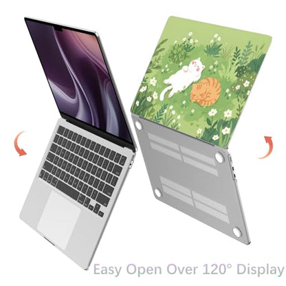Compatible with MacBook Neo 13 inch Case 2026 Cute Cat Flower | Release Model A3404 with A18 Pro Chip | Kitten Protective Hard Shell Matte Cover for MacBook Neo 13'' - color: Cat G, size: MacBook Neo 13 inch