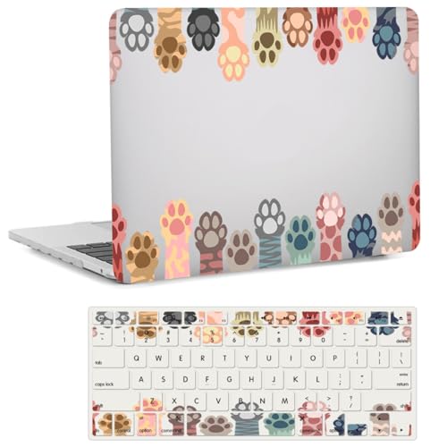 Laptop Shell for MacBook Air 13/13.6 inch(M4/M3/M2, 2025-2021 Models A2681 3240 A3113), Graphic Plastic Hard Case and Keyboard Cover Ideal for Work, Travel & Study, Enchanting Cat Paws - color: Enchanting Cat Paws, size: A2681/A3113/A3240/A3449(Air 13.6"