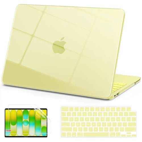 AKIT Compatible with MacBook Neo 13 inch Case 2026 Release Model A3404 with A18 Pro Chip, [Ultra-Thin] Hard Shell Case&Keyboard Cover&Screen Protector for New MacBook Neo 13 inch, Crystal Citrus - color: Crystal Citrus
