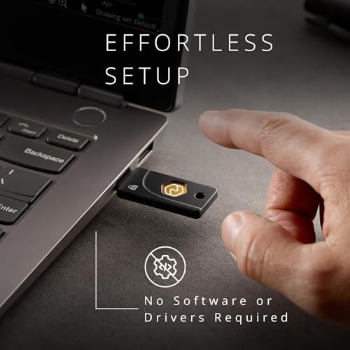 Kensington VeriMark NFC+ USB-A Security Key (K64738WW) | FIDO2/WebAuthn hardware authenticator, passwordless login, NFC and USB-A, works with Windows, macOS, Chrome OS - size: USB-A
