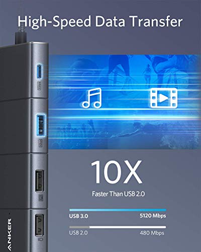 Anker USB C Hub, 11-in-1 Docking Station with 4K@60Hz HDMI and DP, 85W Power Delivery, USB-C&3 USB-A Data Ports, 1 Gbps Ethernet, 3.5mm Audio, microSD and SD Card Reader
