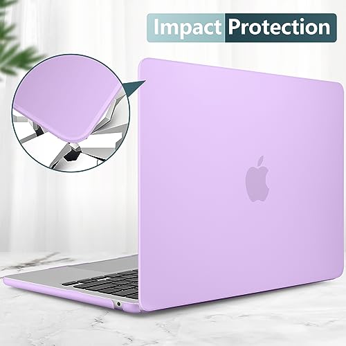 DONGKE Compatible with MacBook Air 13 inch Case M5 M4 M3 M2 2026 2025 2024-2022 A3449 A3240 A3113 A2681, Plastic Hard Shell & Keyboard Cover for MacBook Air 13.6 inch, Matte Purple - color: Matte Purple