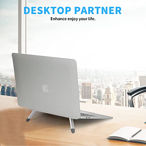 Riser for Desk,Pop up Laptop Stand,Adjustable Height Self-Adhesive Portable Laptop Stand with Feet, Extend Leg,Foldable Computer Stand for 10”-17” Models MacBook Air, Keyboard etc.