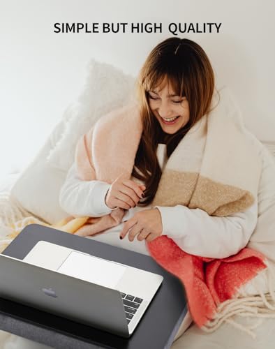 ZEAPTAC Lap Desk with Pillow Cushion, Portable Bed Desk, Fits up to 15.6 inch Laptop, Lap Stand for Bed & Couch & Carpet, Book/Tablet/Drawing Board Stand - Black - color: Black