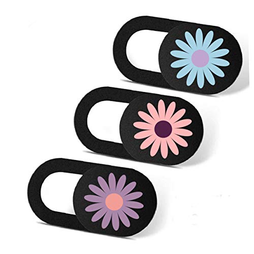 Laptop Camera Cover Slide 3 Pack Ultra Thin Slide Laptop Camera Cover for Echo Show, Computer, Tablet, Mac Air, Chromebook, PC - Daisy New (Patent Pending) | 3 Pcs Cute Daisy, Ultra thin camera cover fit for Cell phone desktop tablet PC, front camera bloc