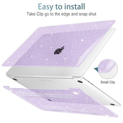 May Chen Compatible with MacBook Pro 13 inch Case 2022 2021 2020 Release A2338 M2 M1 A2251 A2289, Plastic Hard Shell Case Keyboard Cover for MacBook Pro 13 Touch Bar Fits Touch ID, Shining Purple - color: Shining Purple