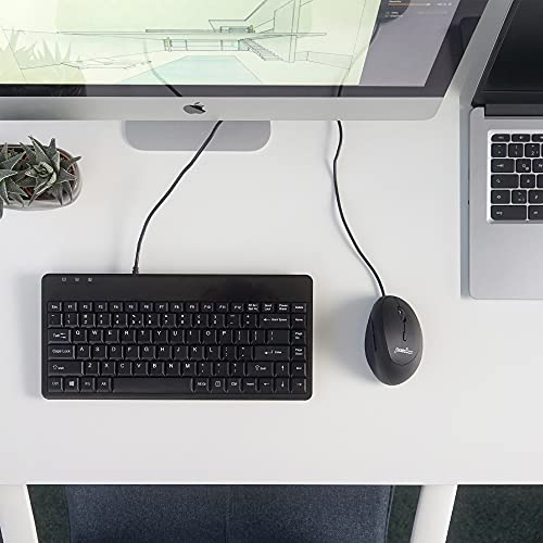 Perixx PERIMICE-519 Wired Ergonomic Vertical Mouse - Portable Small Design - 105x67x58 mm - Right Handed Black - style: Wired Black