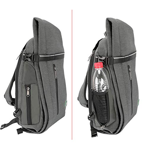 Large Sling Bag Laptop Backpack Cross Body Messenger Bag Shoulder Travel Rucksack (B-Light Gray) - color: B-light Gray