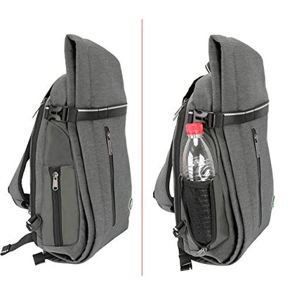 Large Sling Bag Laptop Backpack Cross Body Messenger Bag Shoulder Travel Rucksack (B-Light Gray) - color: B-light Gray