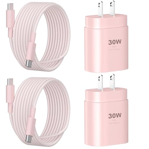 Phone 16 15 Charger Fast Charging,30W Type C Chargers USB C Charge Block with 2 Pack 10FT USB C Cable Nylon Braided for Phones 16/16 Plus/16 Pro/16 Pro Max/Phone 15/15 Pro Max/Pad Pro/AirPods,Pink - color: Greypink, size: 10Ft