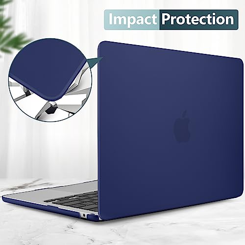 DONGKE Compatible with MacBook Air 13 inch Case M5 M4 M3 M2 2026 2025 2024-2022 A3449 A3240 A3113 A2681, Plastic Hard Shell & Keyboard Cover for MacBook Air 13.6 inch, Matte Navy Blue - color: Matte Navy Blue