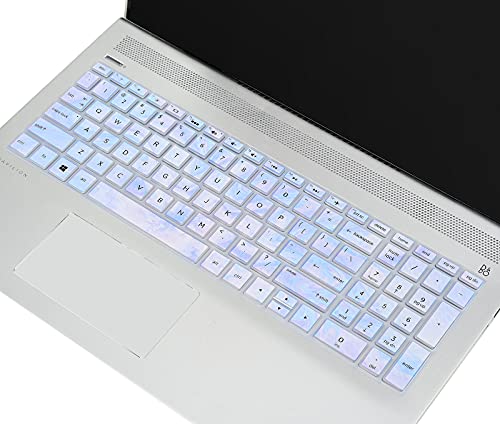 Keyboard Protector Skin Cover Compatible HP Pavilion 15.6" Series/HP 15.6" Touchscreen Laptop 15-BS020WM/HP Pavilion x360 15.6" Series/HP Envy x360 15.6 Series/HP Pavilion 17.3 Series(Marble) - color: Marble